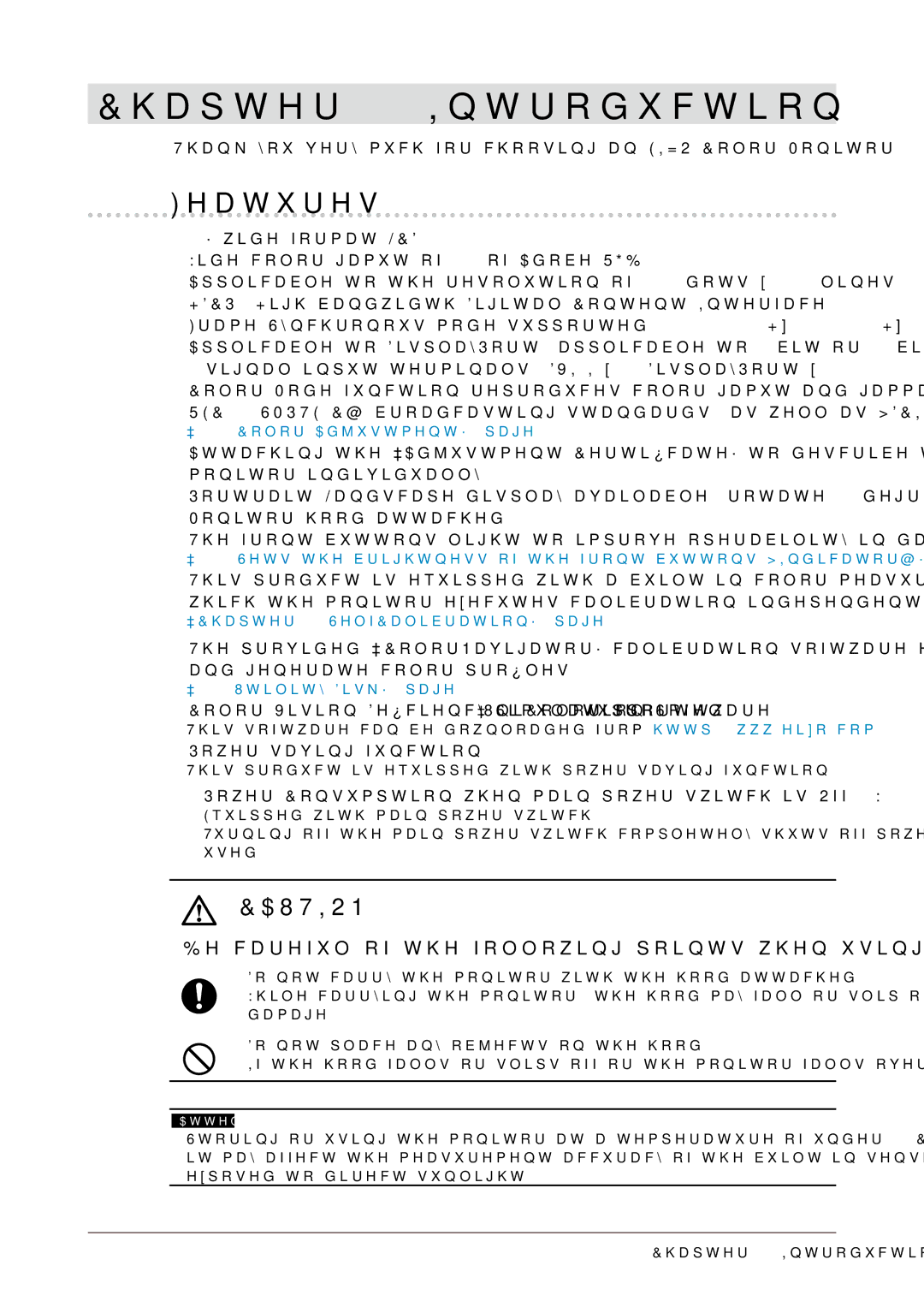 Eizo CG245W user manual Introduction, Features 