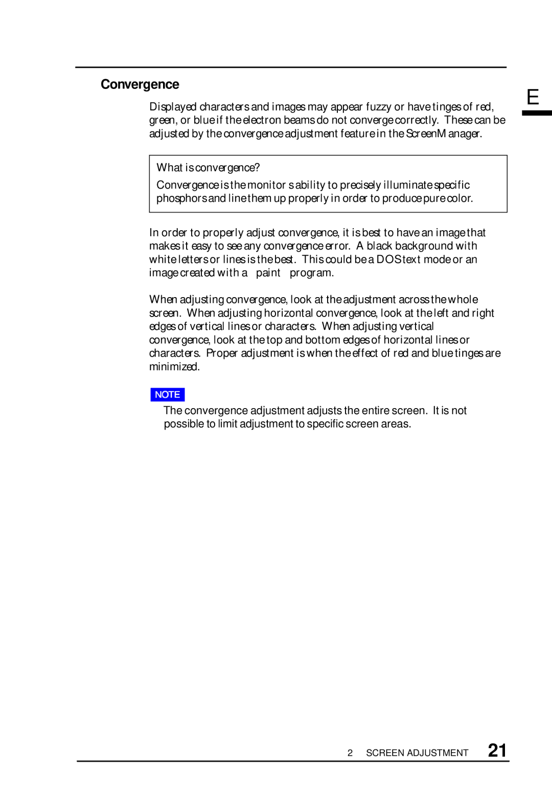 Eizo TX D7, F67, FX D7, T68 user manual Convergence, What is convergence? 