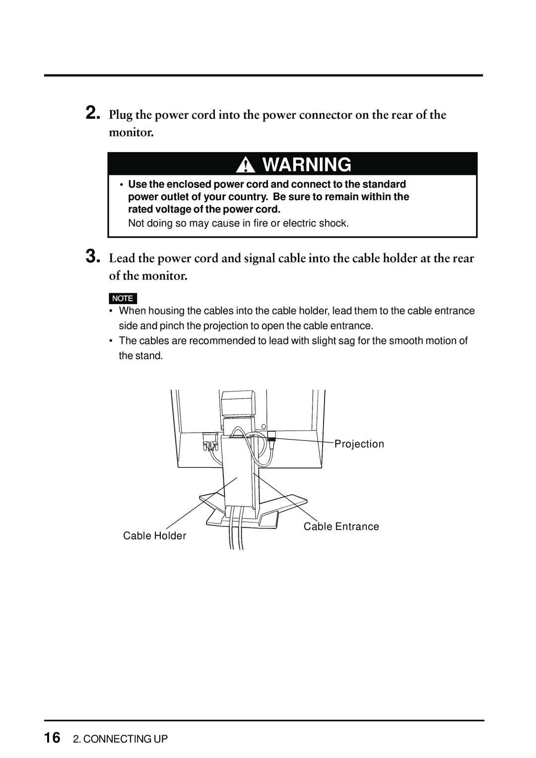 Eizo FlexScan L675 manual 16 2. Connecting UP 