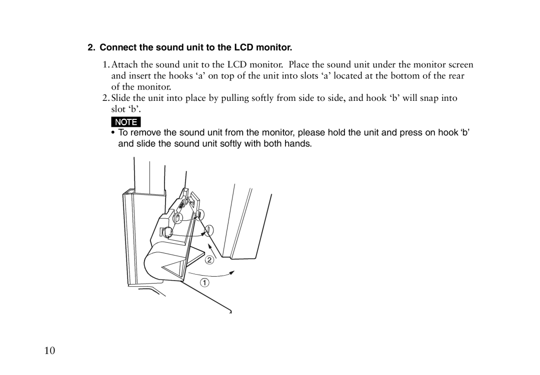 Eizo iSound L2 manual Connect the sound unit to the LCD monitor 