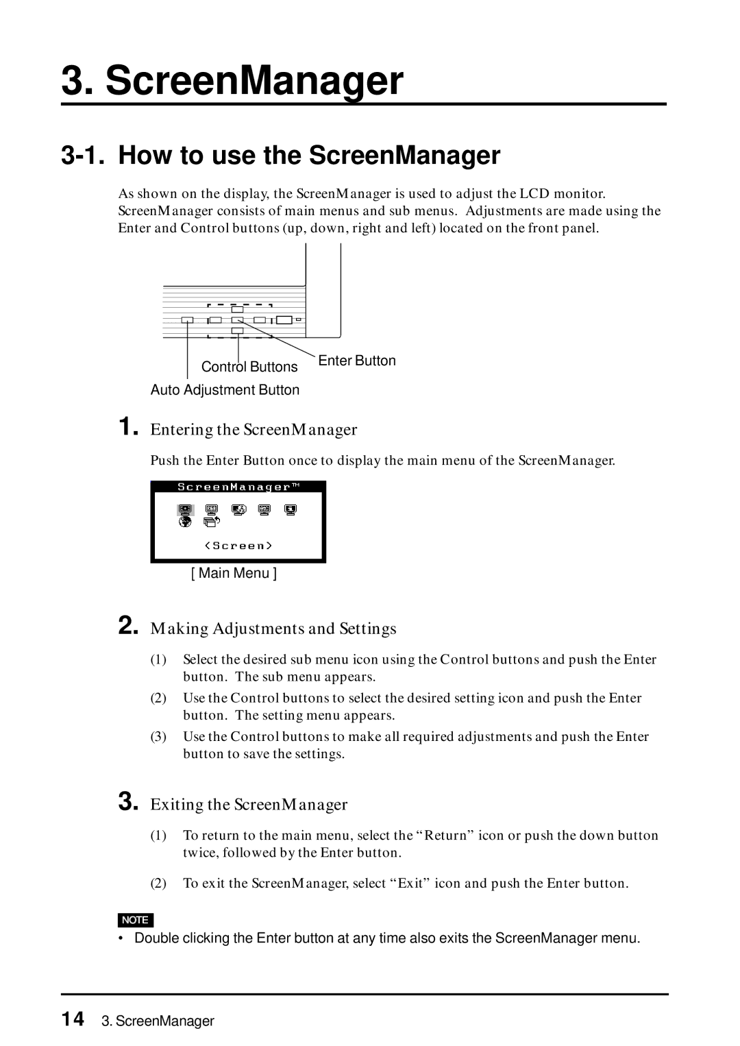 Eizo L461 manual How to use the ScreenManager 