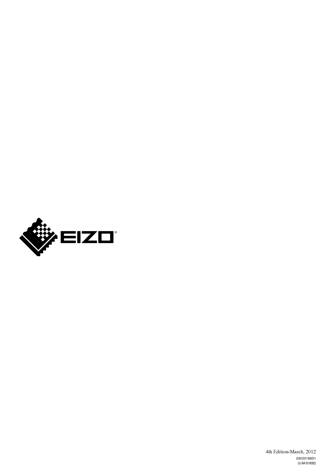 Eizo S1932 manual 4th Edition-March 