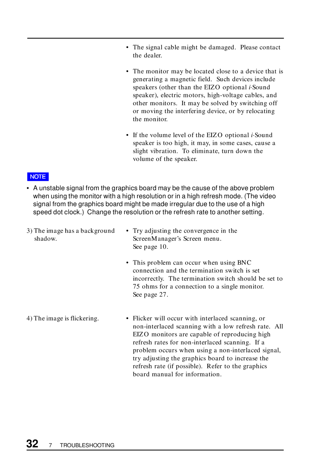 Eizo T57S manual 32 7 Troubleshooting 