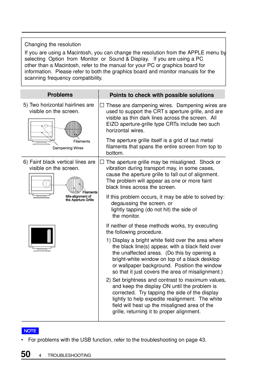 Eizo T960 user manual Changing the resolution 