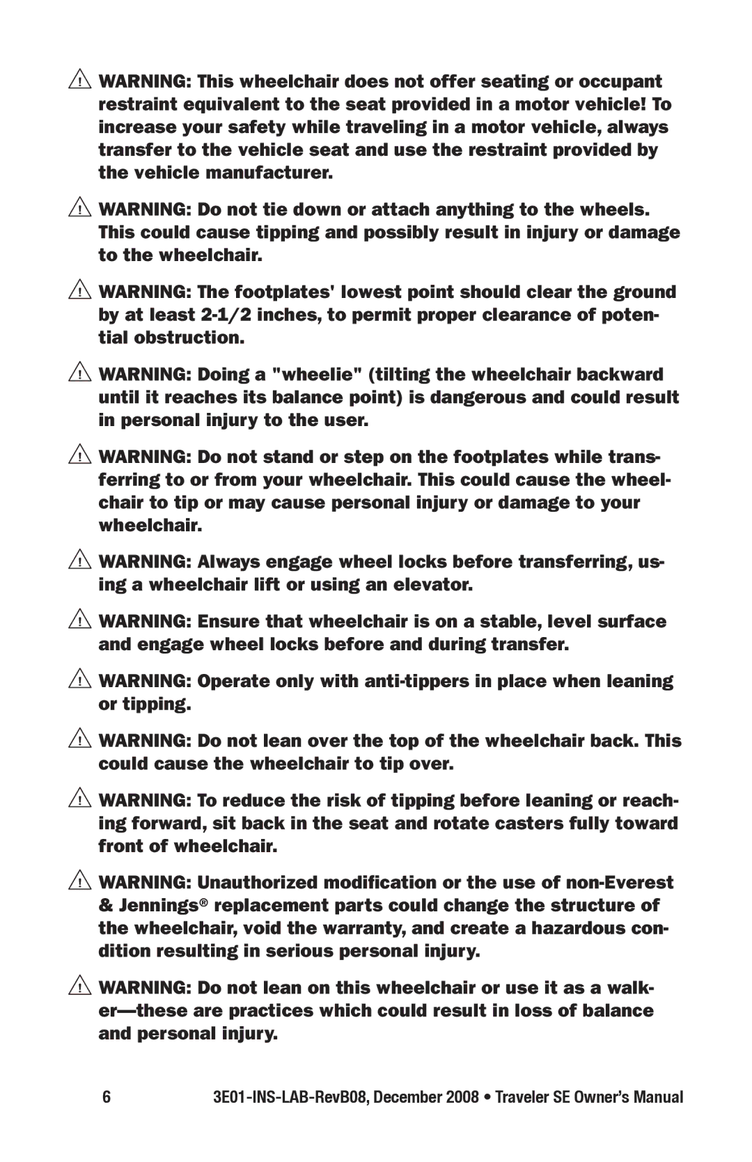 E&J 3E01-INS-LAB-REVB08 manual 