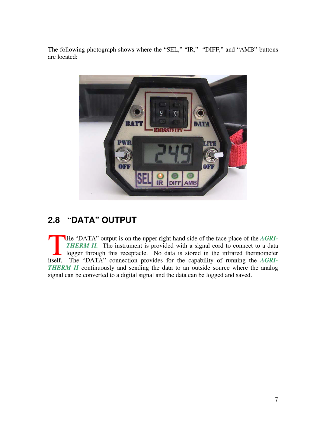 E&J 6110.4ZL manual Data Output 