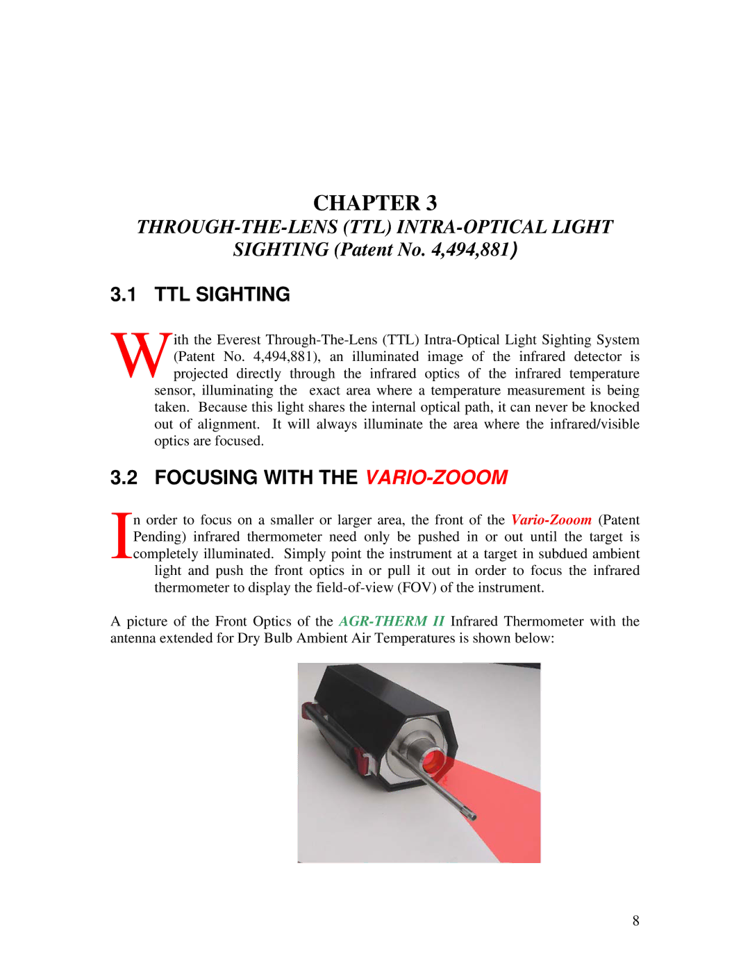 E&J 6110.4ZL manual TTL Sighting, Focusing with the VARIO-ZOOOM 