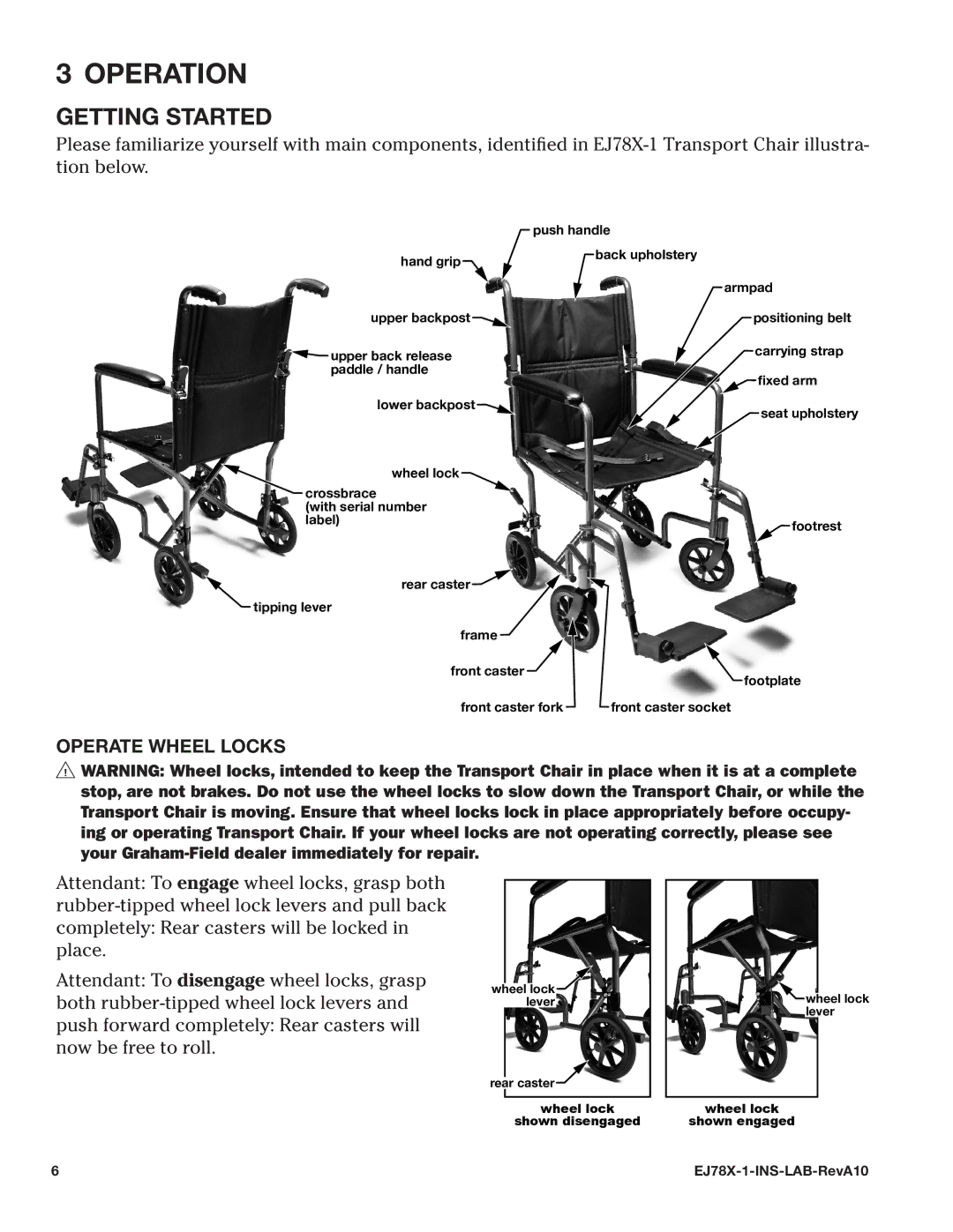 E&J EJ78X-1 manual Operation, Getting Started 