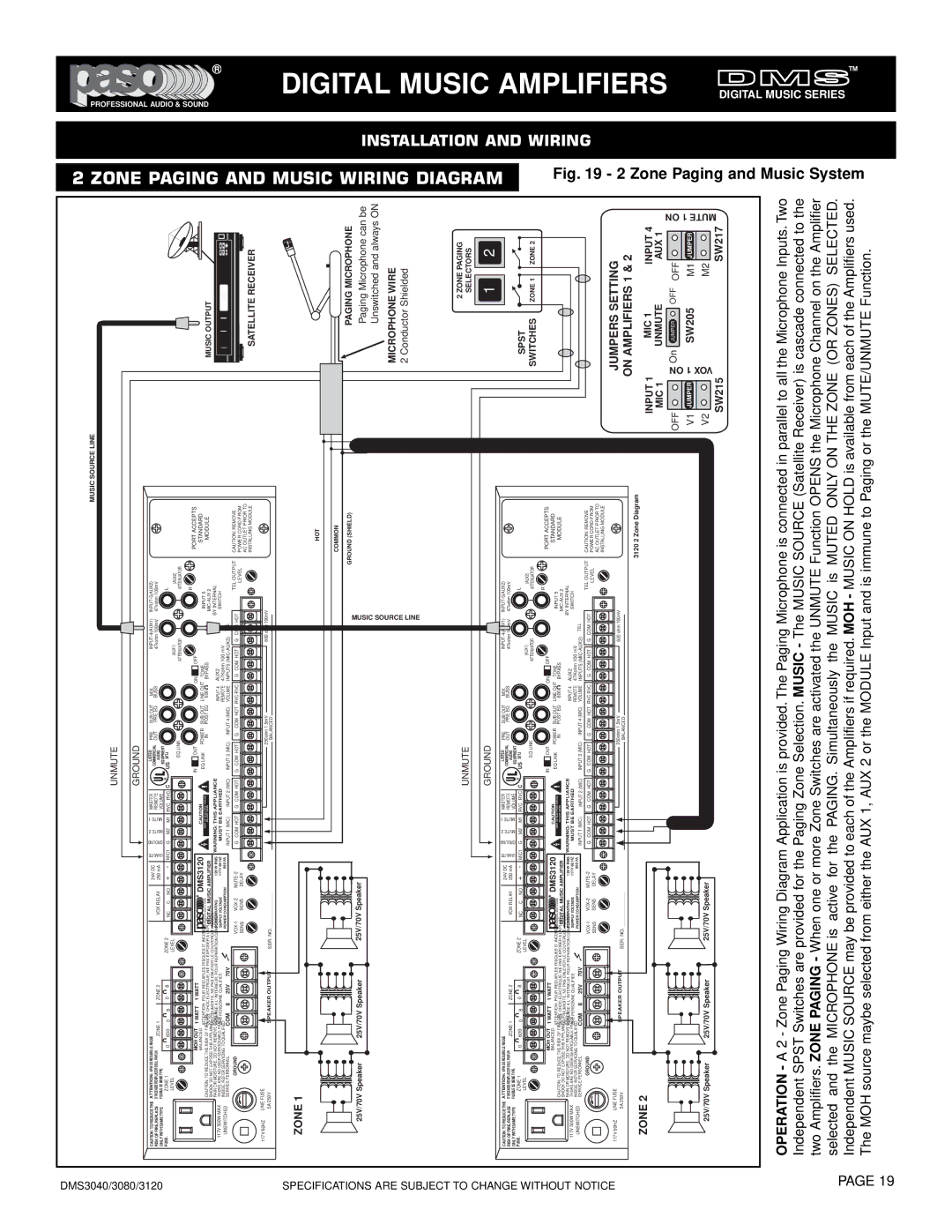 El Paso Chile Company OM163, DMS 3120-120, DMS 3080-80, DMS 3040-40 manual Satellite Receiver, Switches 