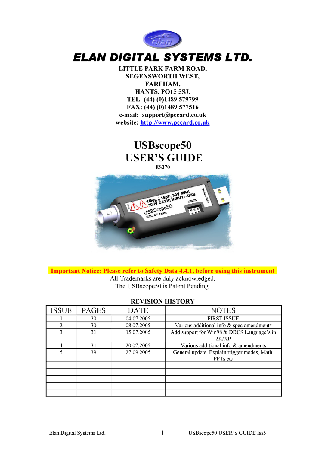 ELAN Home Systems ES370 manual USER’S Guide 