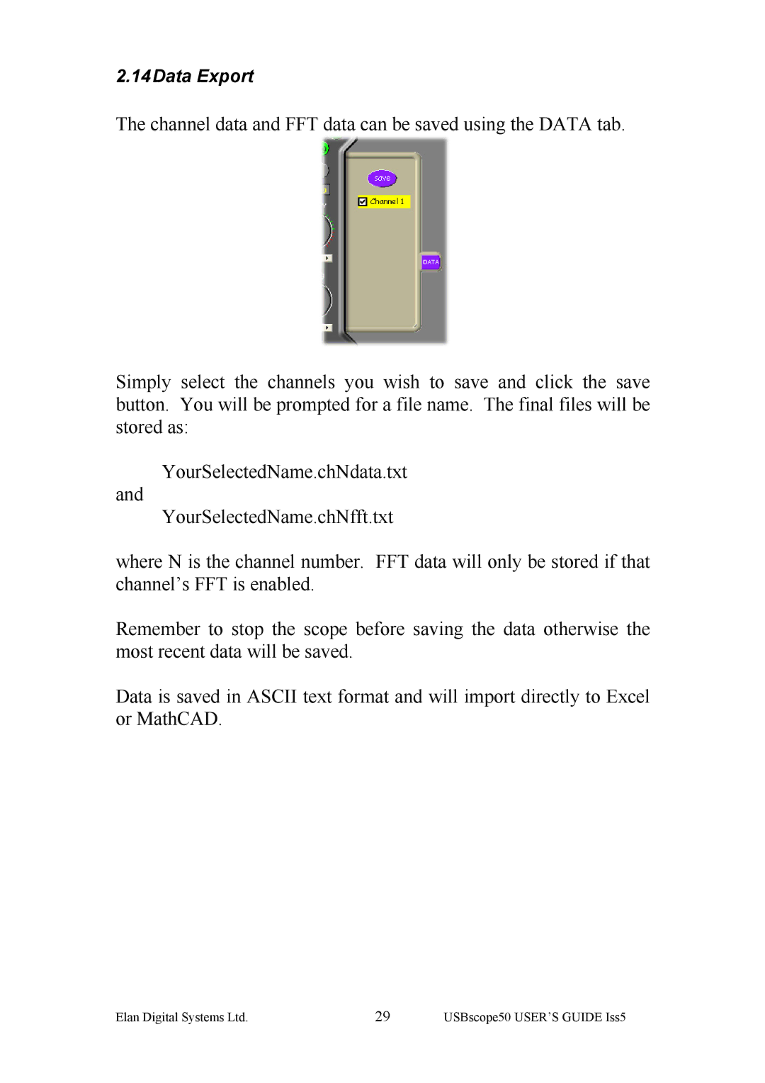 ELAN Home Systems ES370 manual 14Data Export 