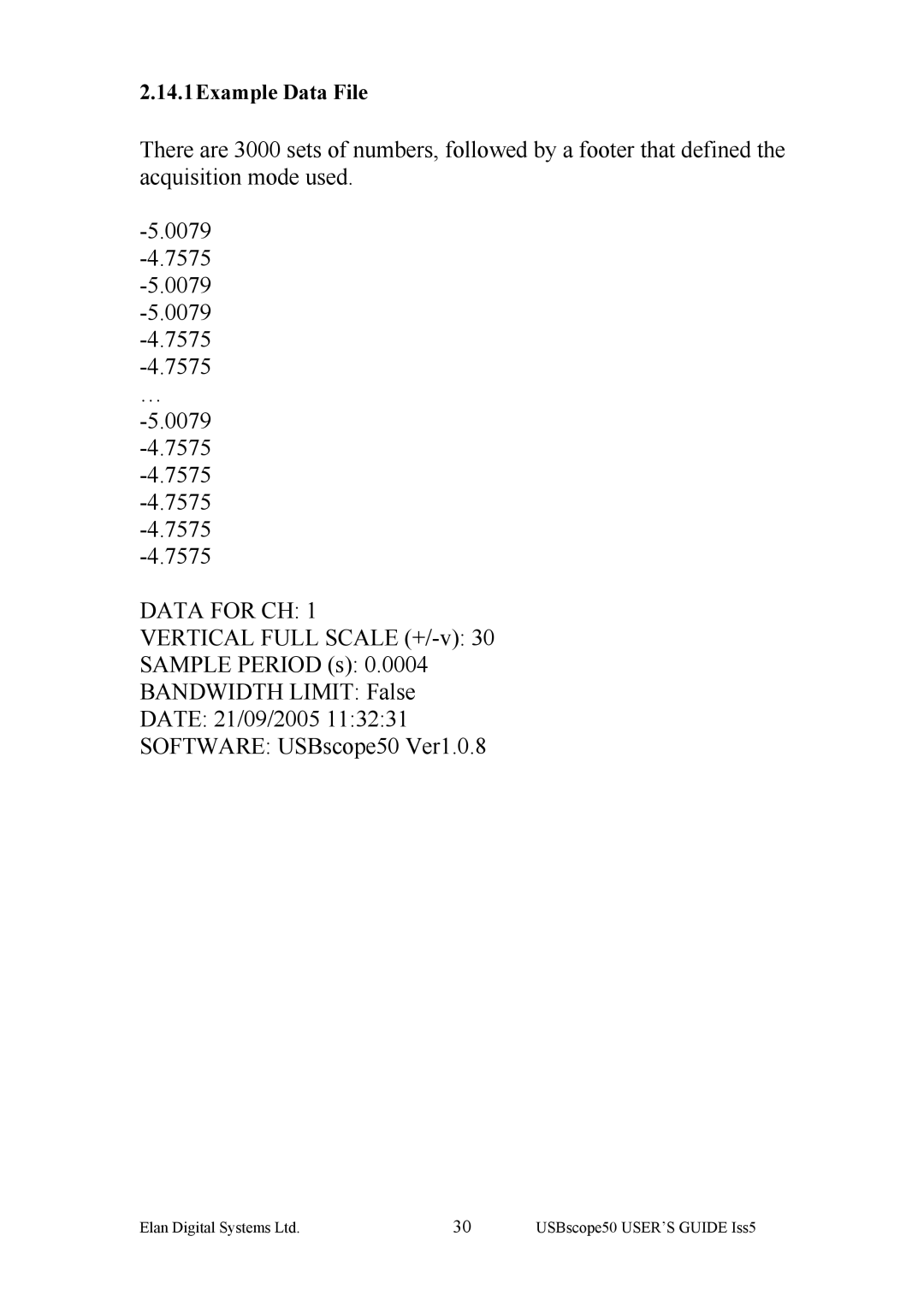 ELAN Home Systems ES370 manual Data for CH 