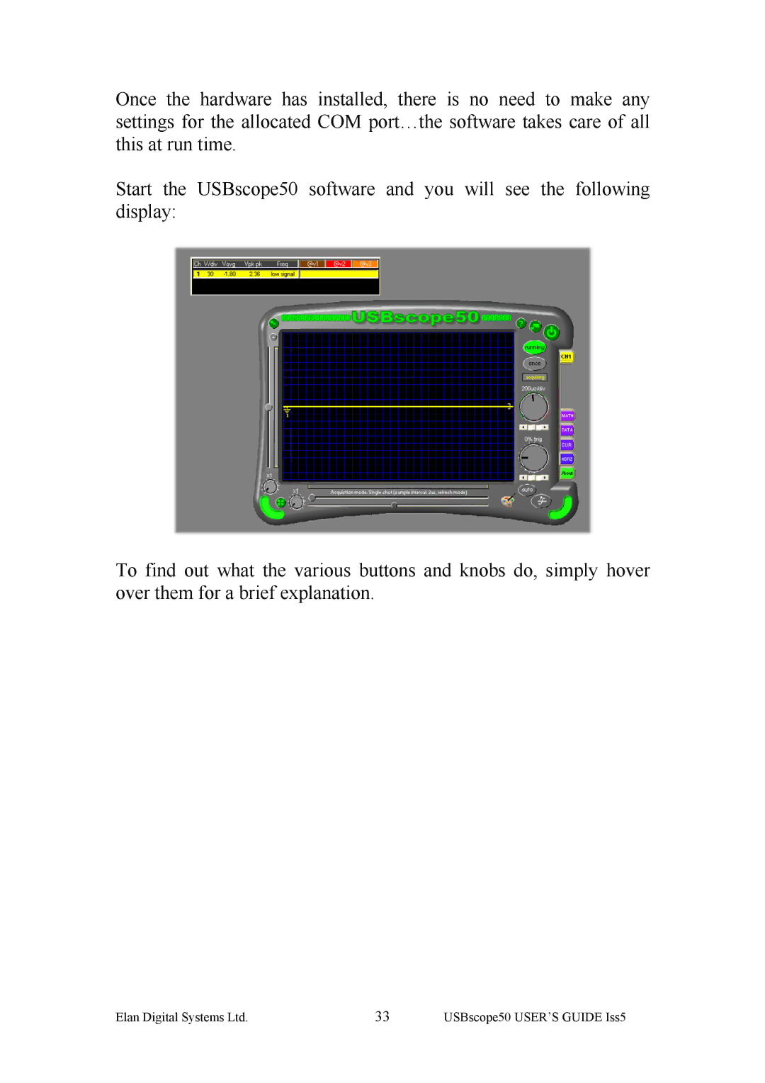 ELAN Home Systems ES370 manual USBscope50 USER’S Guide Iss5 