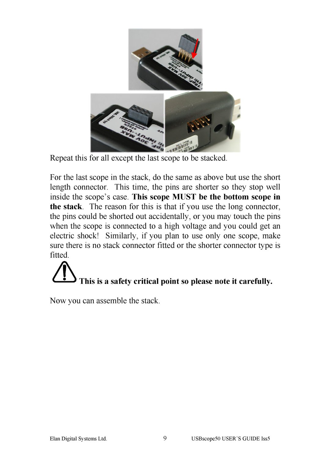 ELAN Home Systems ES370 manual This is a safety critical point so please note it carefully 