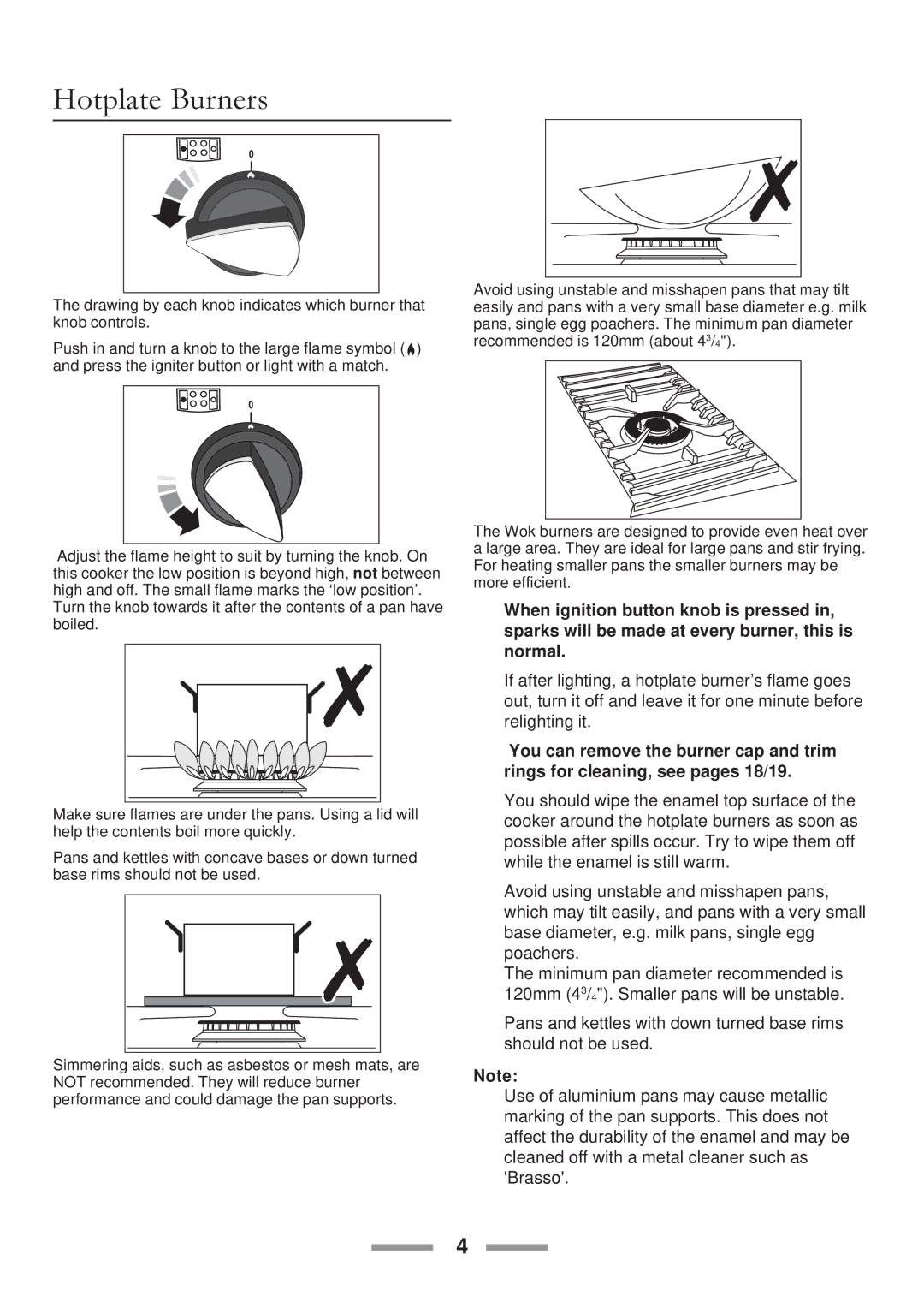 ELAN Home Systems U102110-07 manual Hotplate Burners 