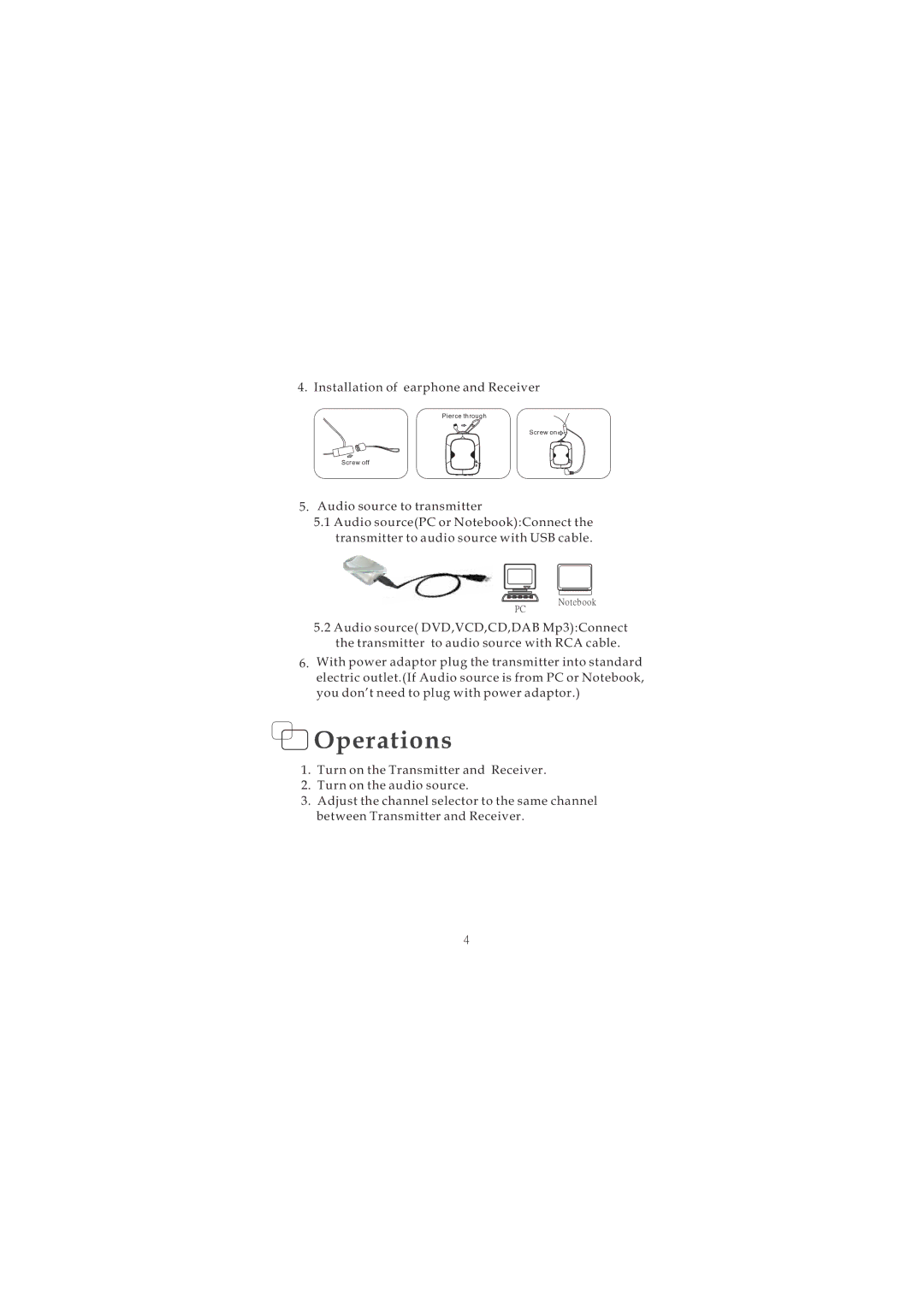 ELANsat Tech Wireless Digital Audio manual Operations 