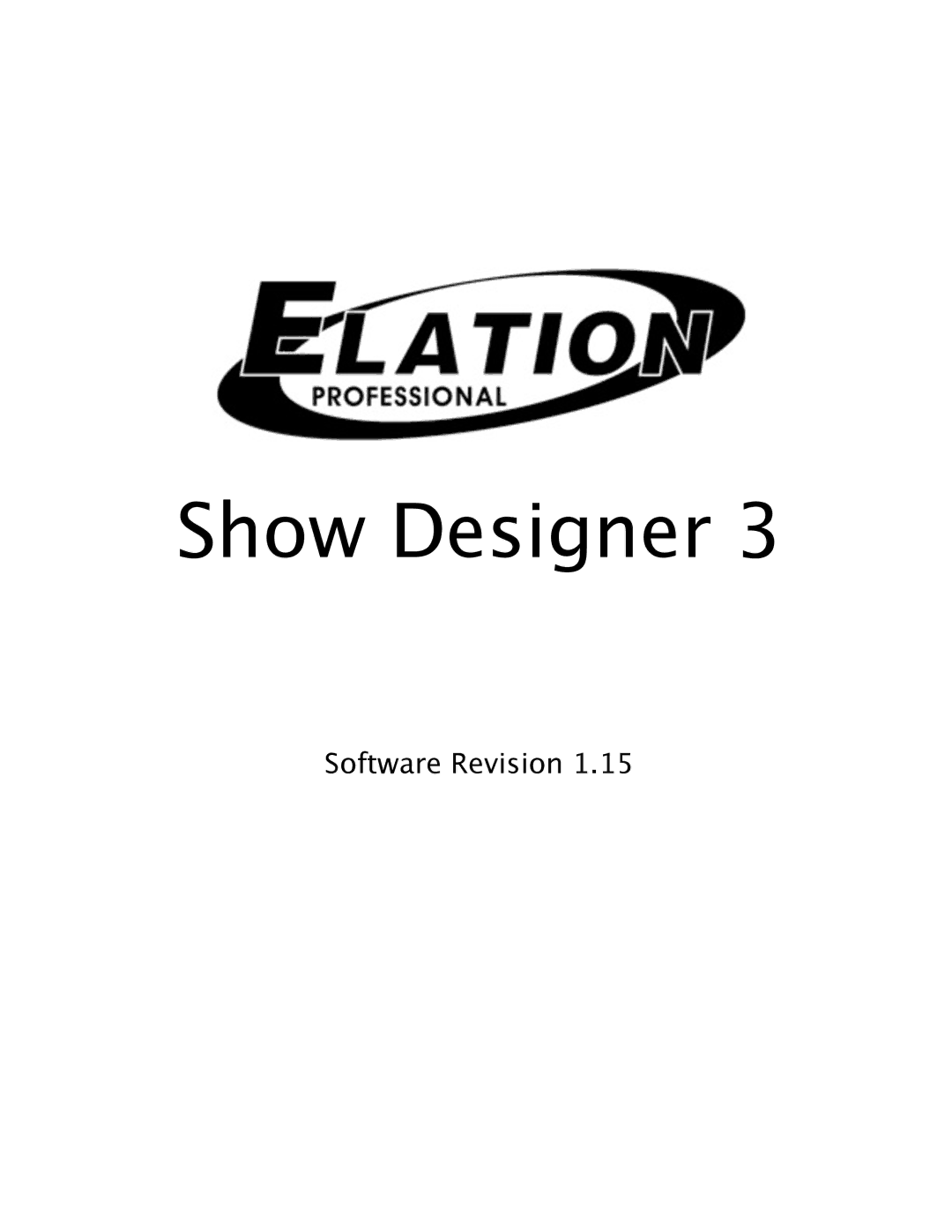 Elation Professional 1.15 manual Show Designer 