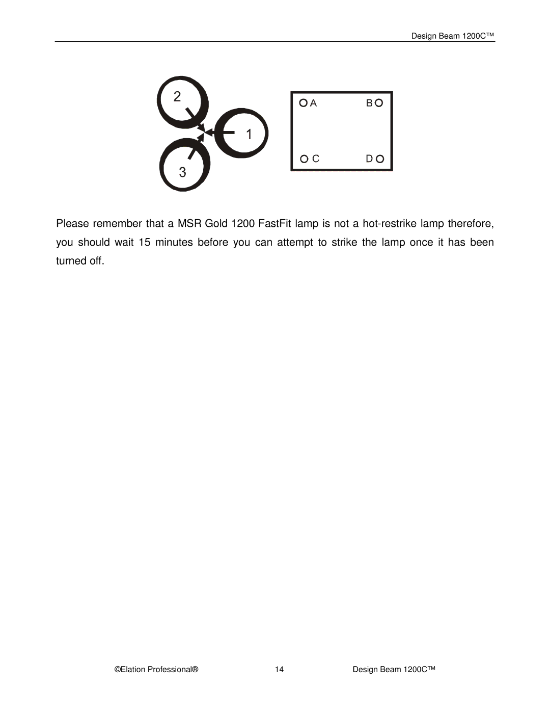 Elation Professional manual Design Beam 1200C 