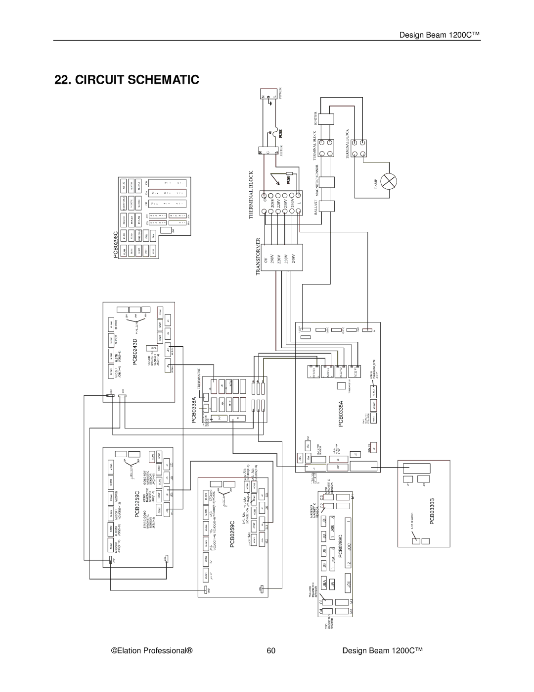 Elation Professional 1200C manual Circuit Schematic 