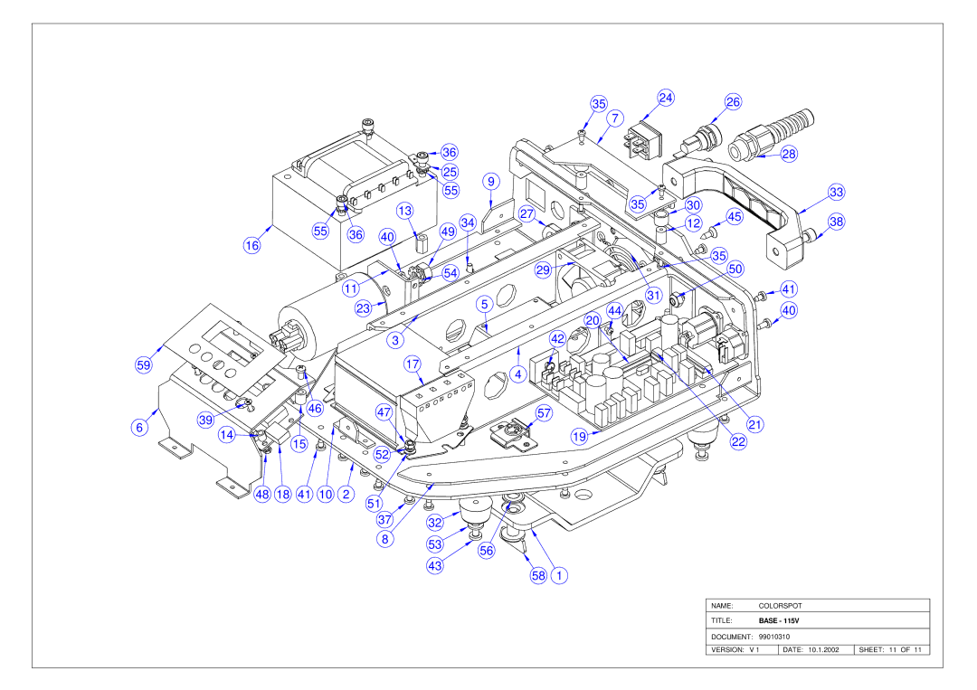 Elation Professional 150 service manual Base 