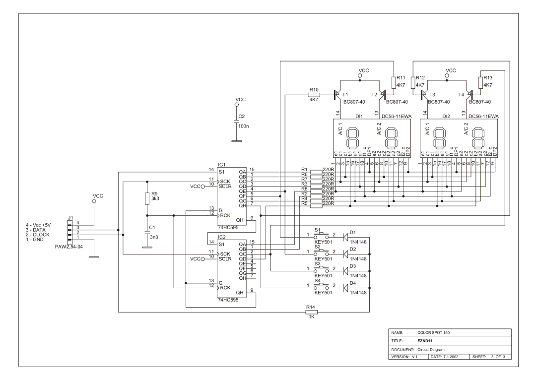 Elation Professional 150 service manual Vcc 