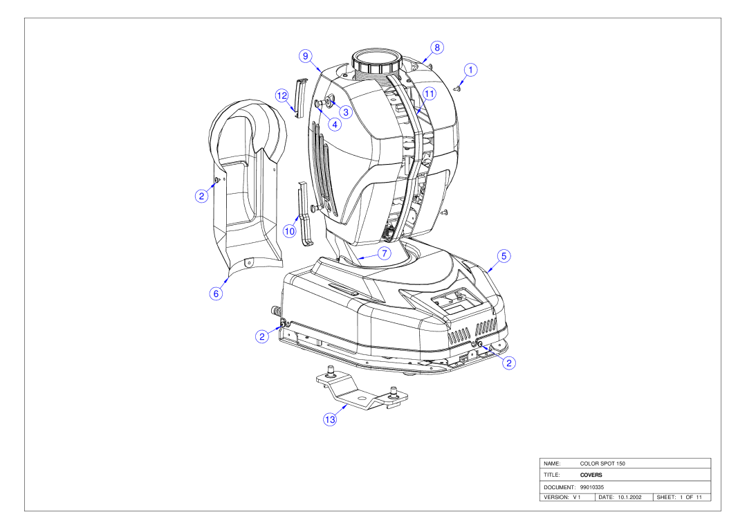 Elation Professional 150 service manual Covers 