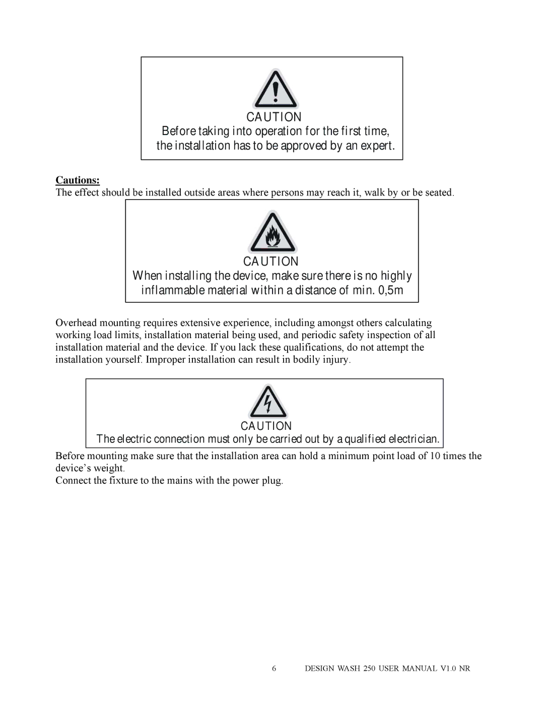 Elation Professional 250 user manual 