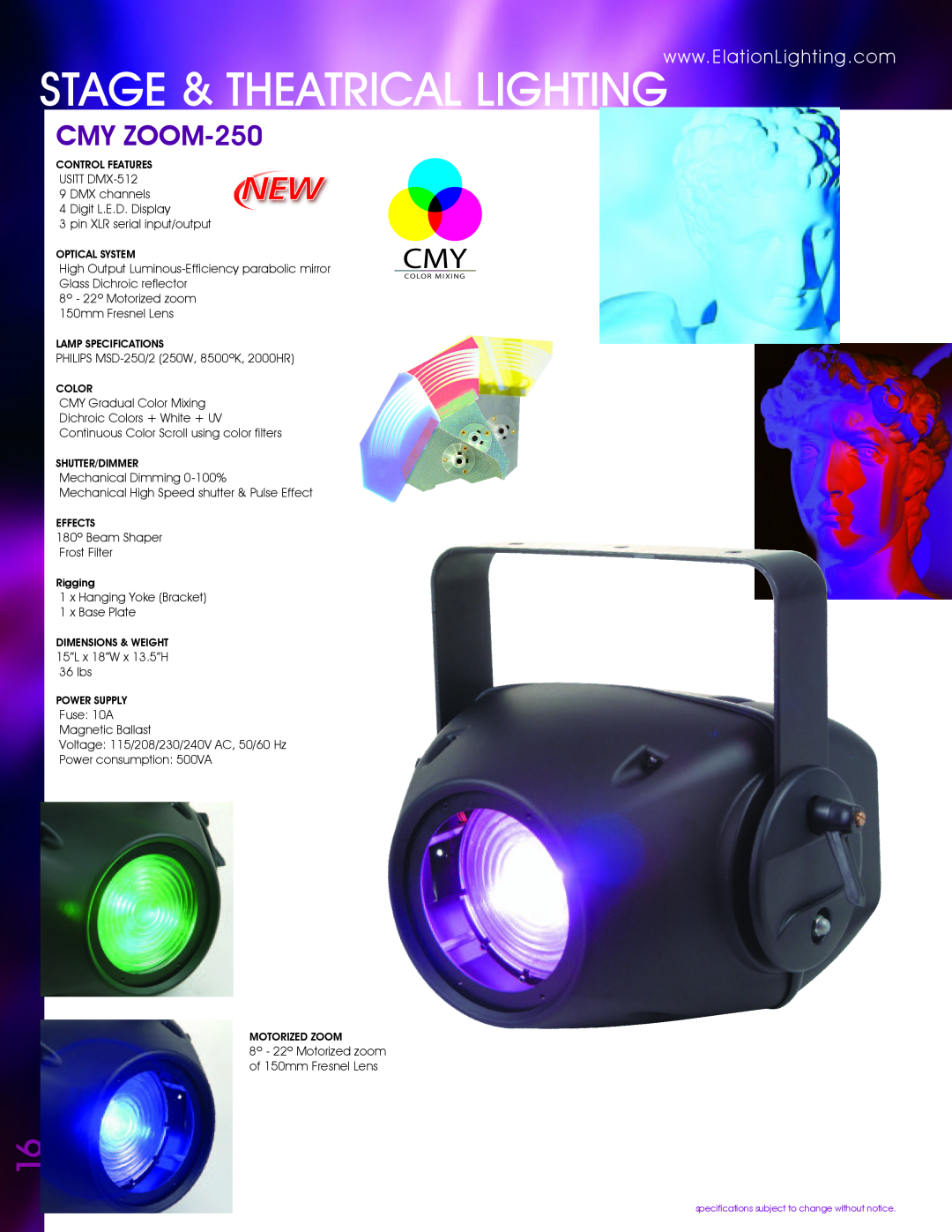 Elation Professional manual ACTIVE SCAN 250 ACTIVE WAVE, Intelligent Scanners, Night Clubs Roller Rinks Showrooms 