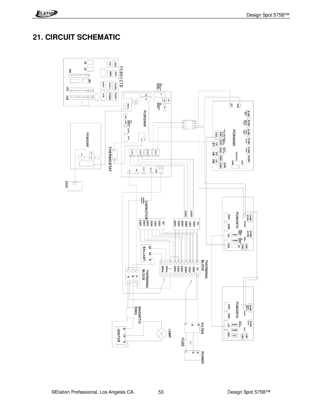 Elation Professional 575B manual Circuit Schematic 