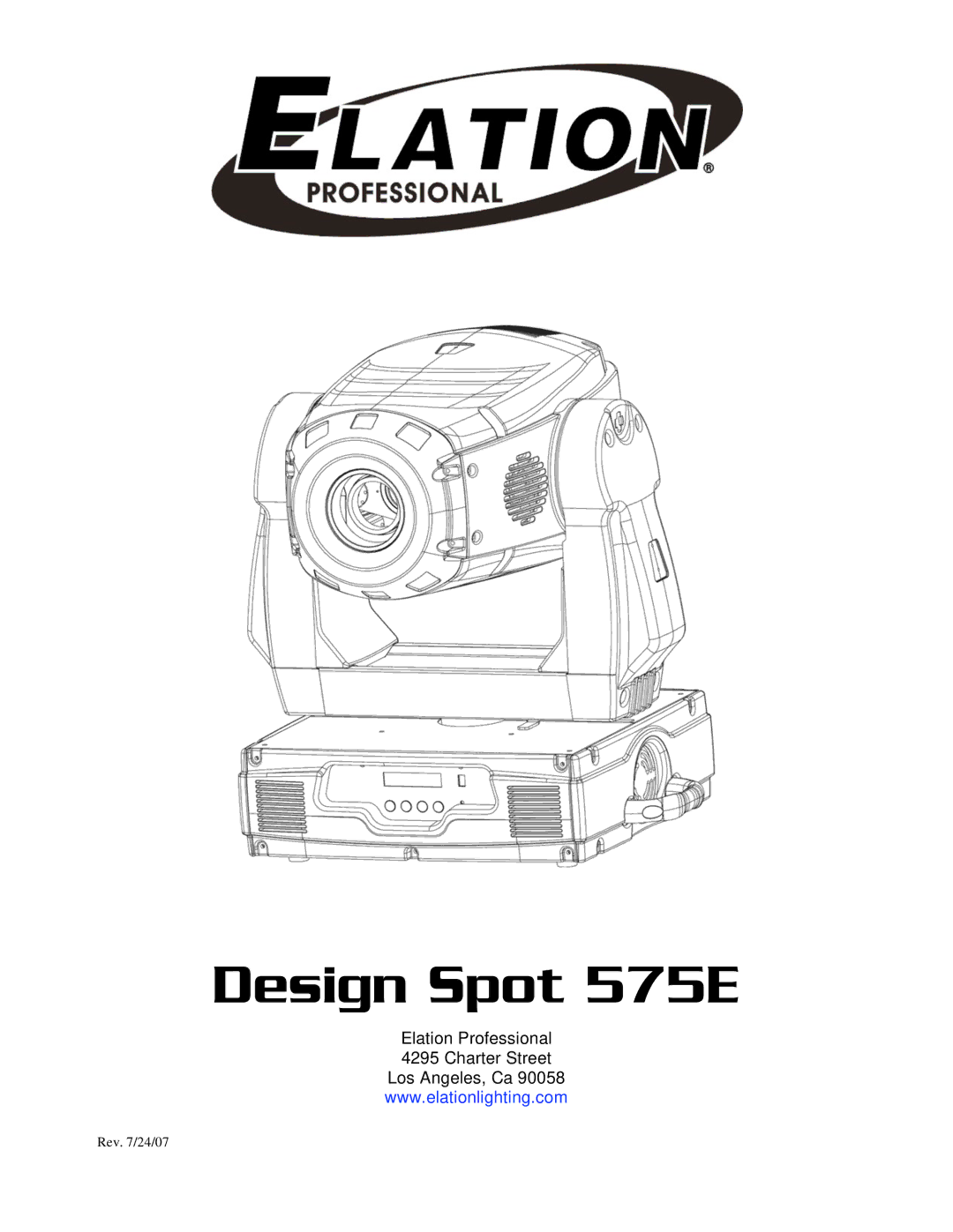 Elation Professional manual Design Spot 575E 