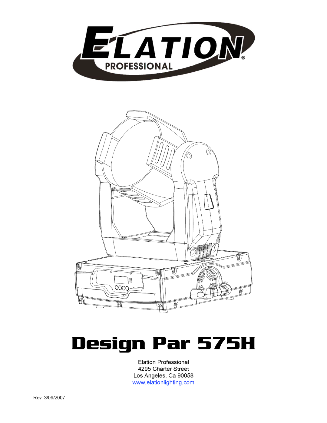 Elation Professional manual Design Par 575H 