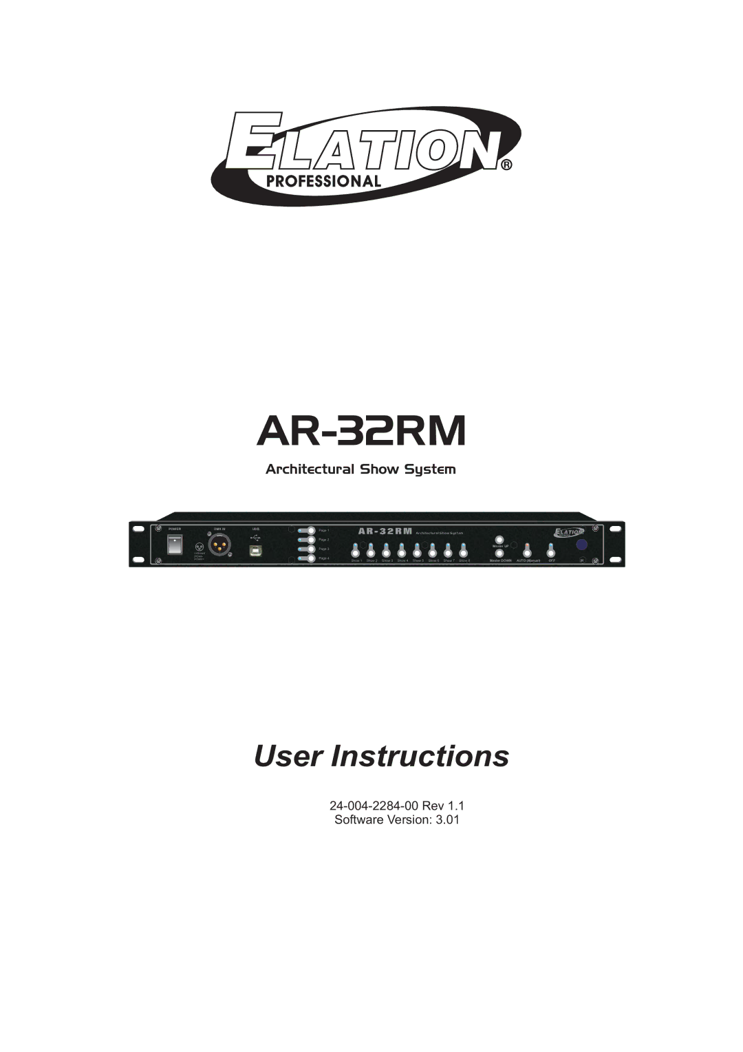 Elation Professional AR-32RM manual 