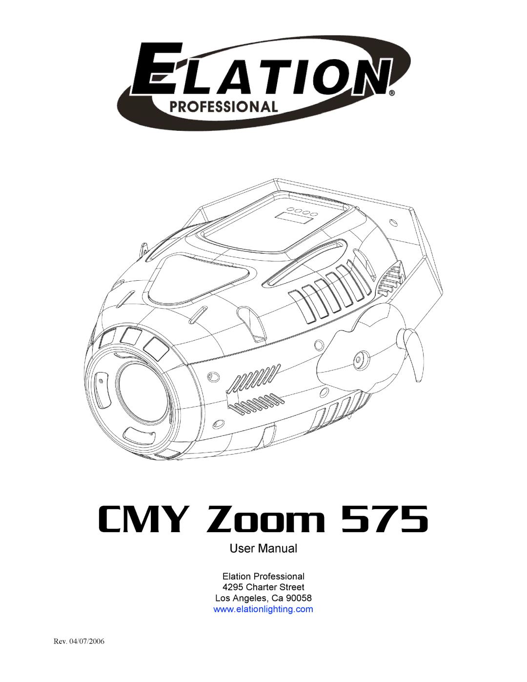 Elation Professional CMY Zoom 575 user manual 