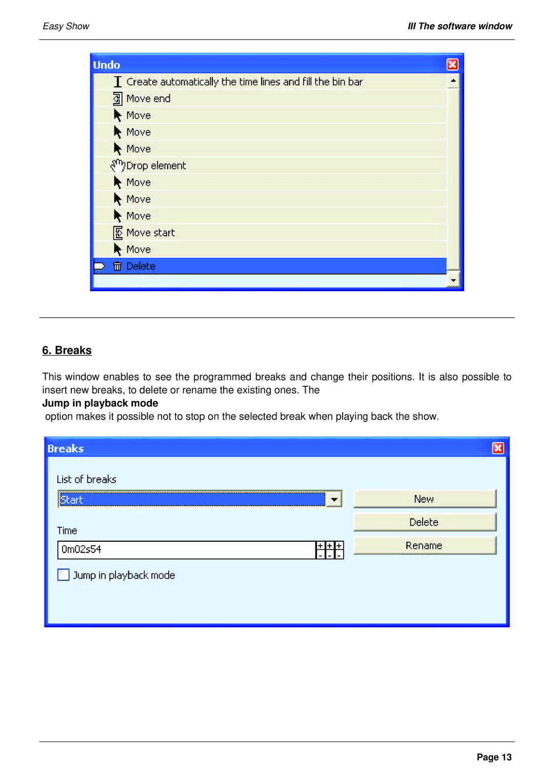 Elation Professional Laptop PC manual Jump in playback mode 