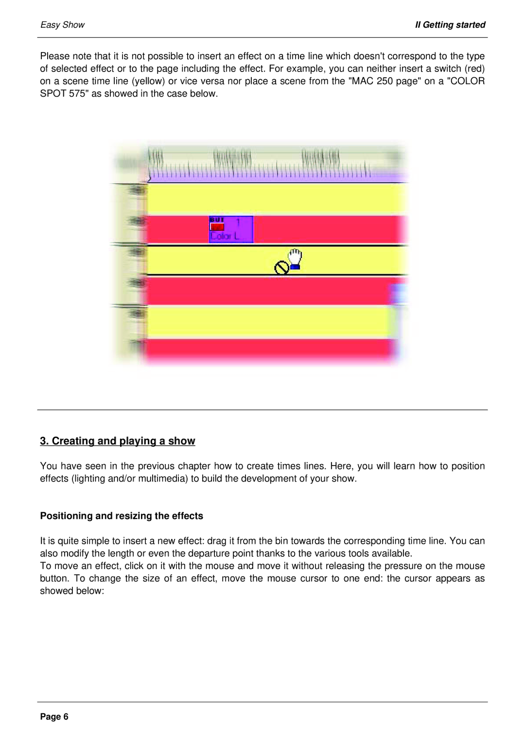 Elation Professional Laptop PC manual Positioning and resizing the effects 