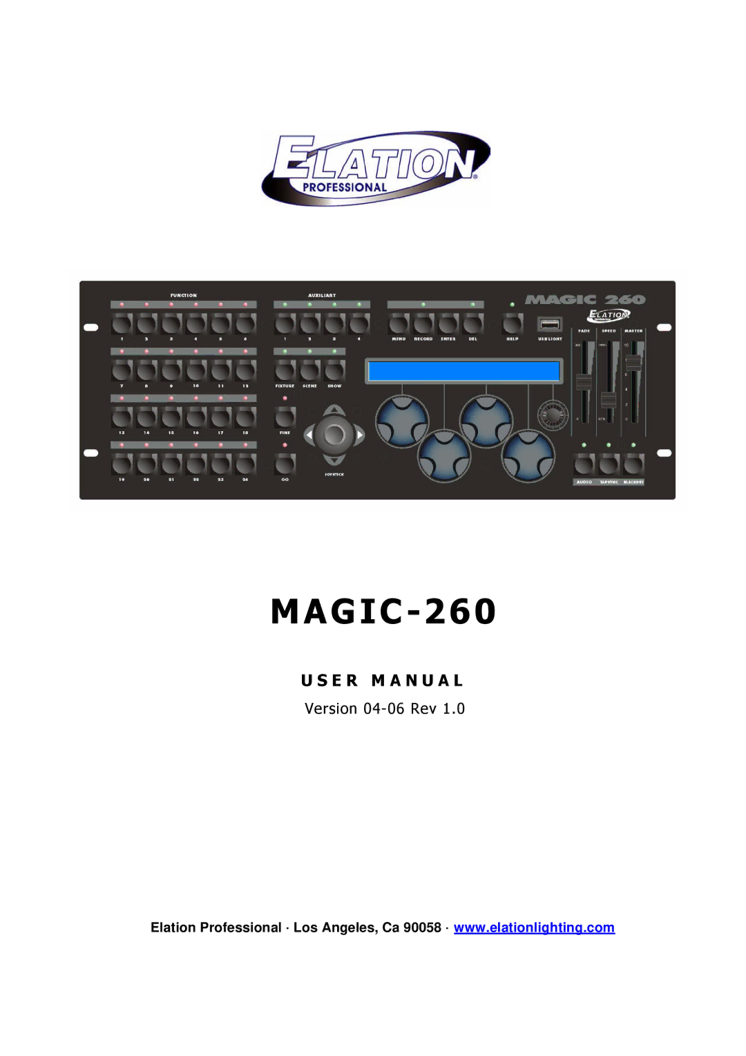 Elation Professional MAGIC-260 user manual AG I C -2 6 