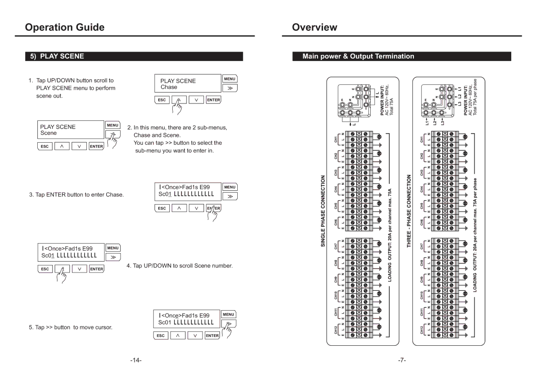 Elation Professional RMD-1220 manual Play Scene, OnceFad1s E99, Sc0 