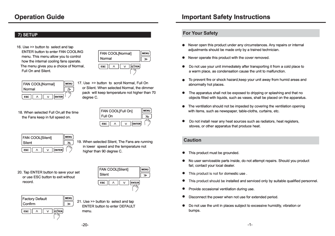 Elation Professional RMD-1220 Important Safety Instructions, For Your Safety, Operation Guide, Setup, All Rights Reserved 
