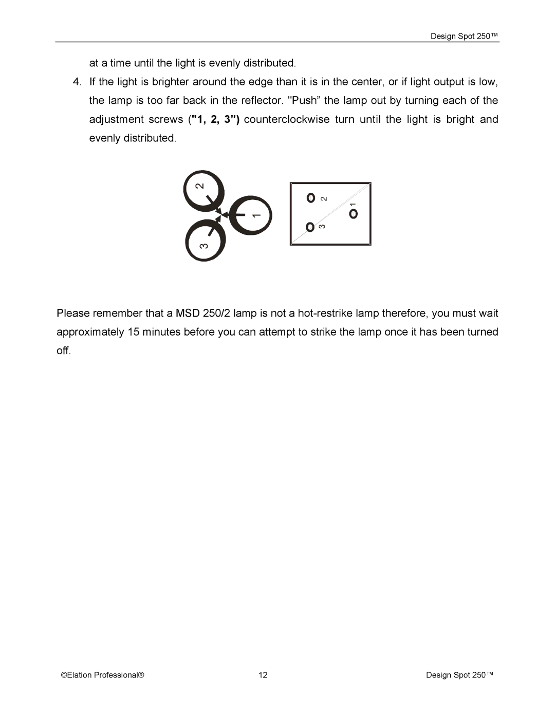 Elation Professional Spot 250 manual Design Spot 