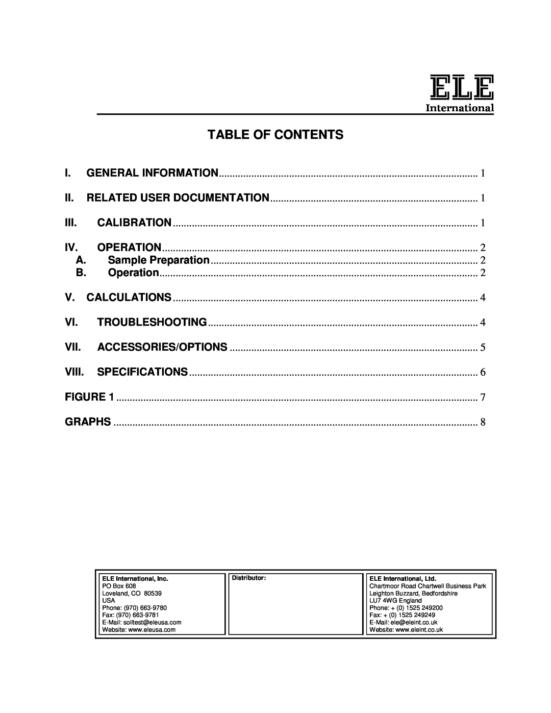 Ele 45-9300 manual Viii, Table Of Contents 