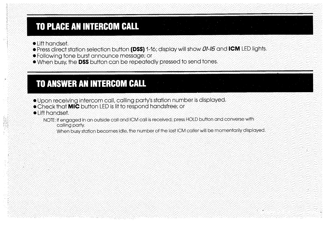 Electra Accessories 616 manual Intercom Call, calling party’s 