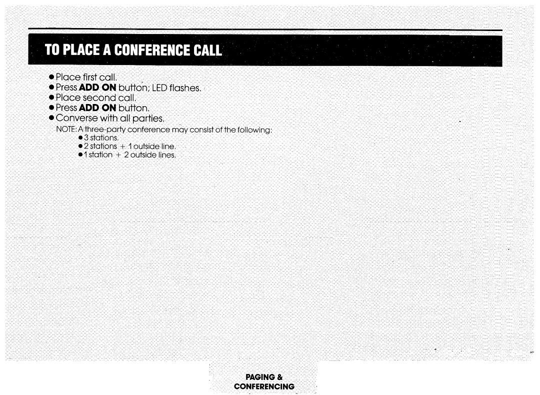 Electra Accessories 616 manual Paging Conferencing ’ 