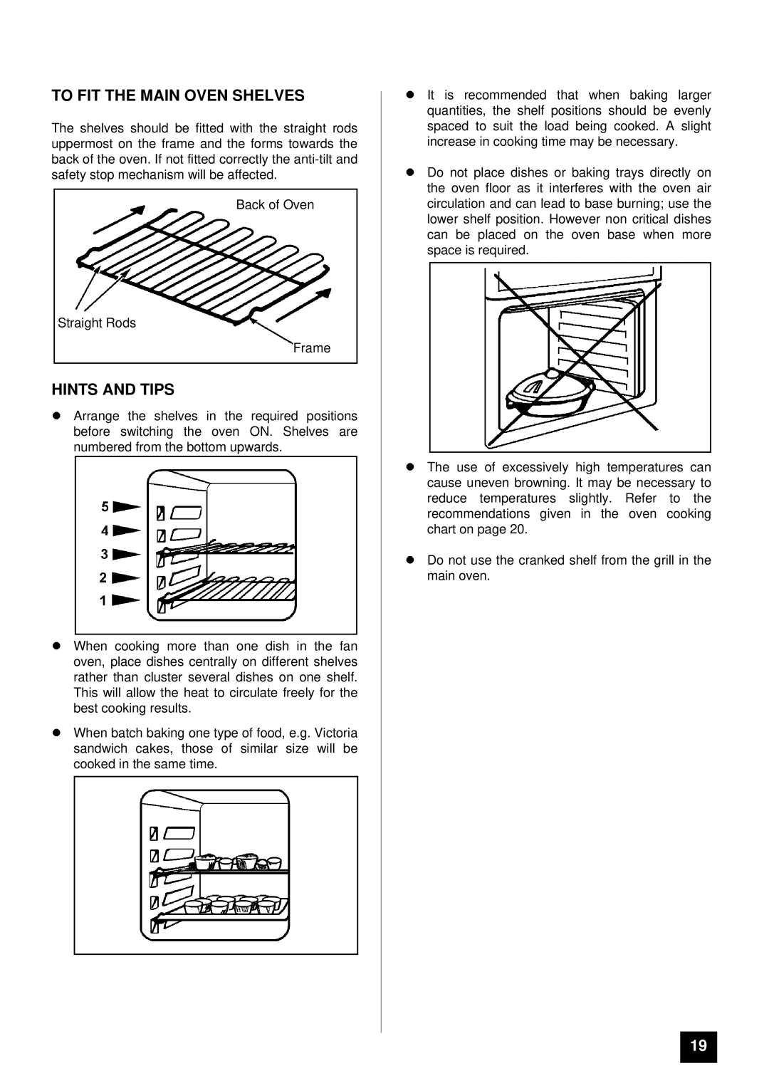 Electra Accessories EL 370 manual To FIT the Main Oven Shelves 