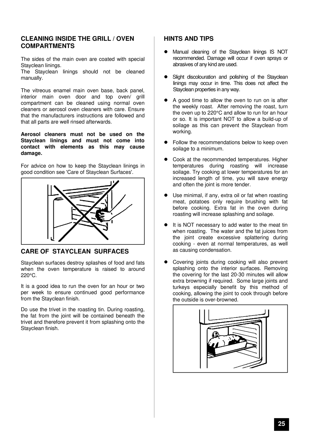 Electra Accessories EL 370 manual Cleaning Inside the Grill / Oven Compartments, Care of Stayclean Surfaces 