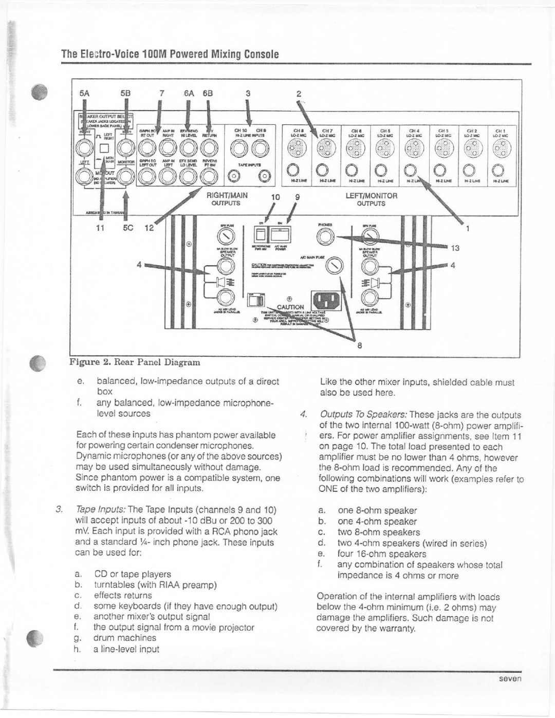 Electro-Voice 100M manual 