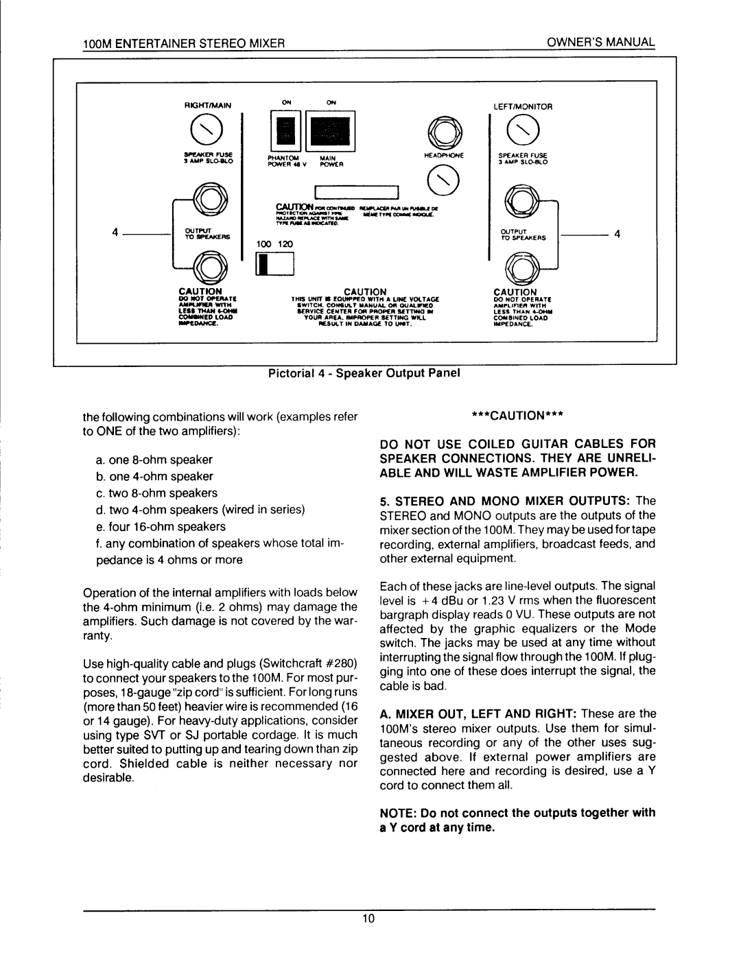 Electro-Voice 100M manual 