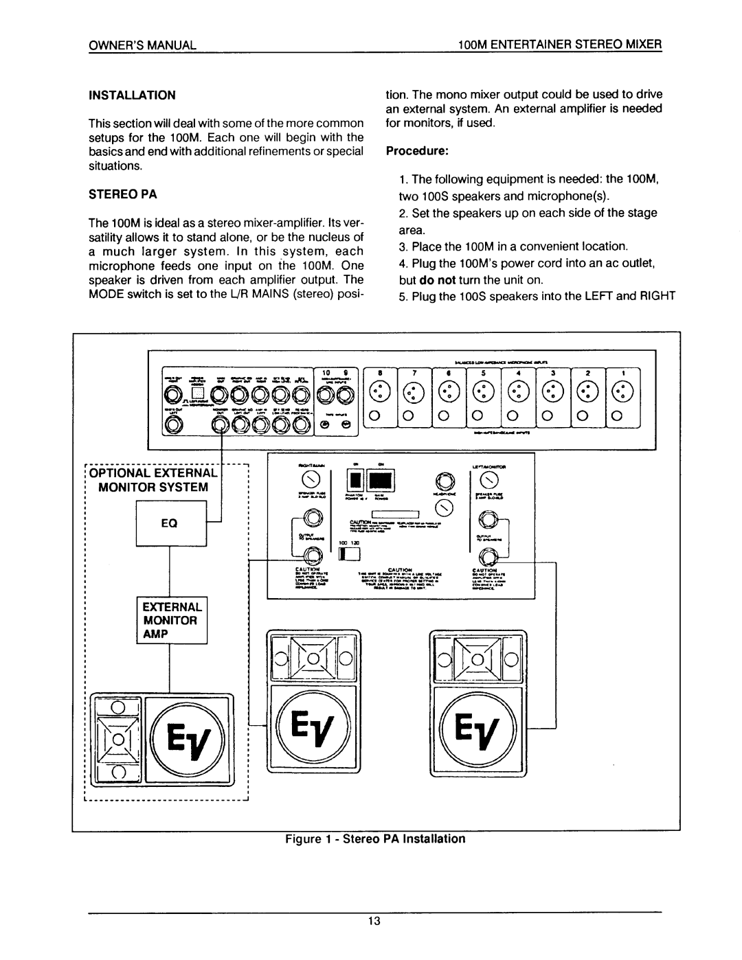 Electro-Voice 100M manual 