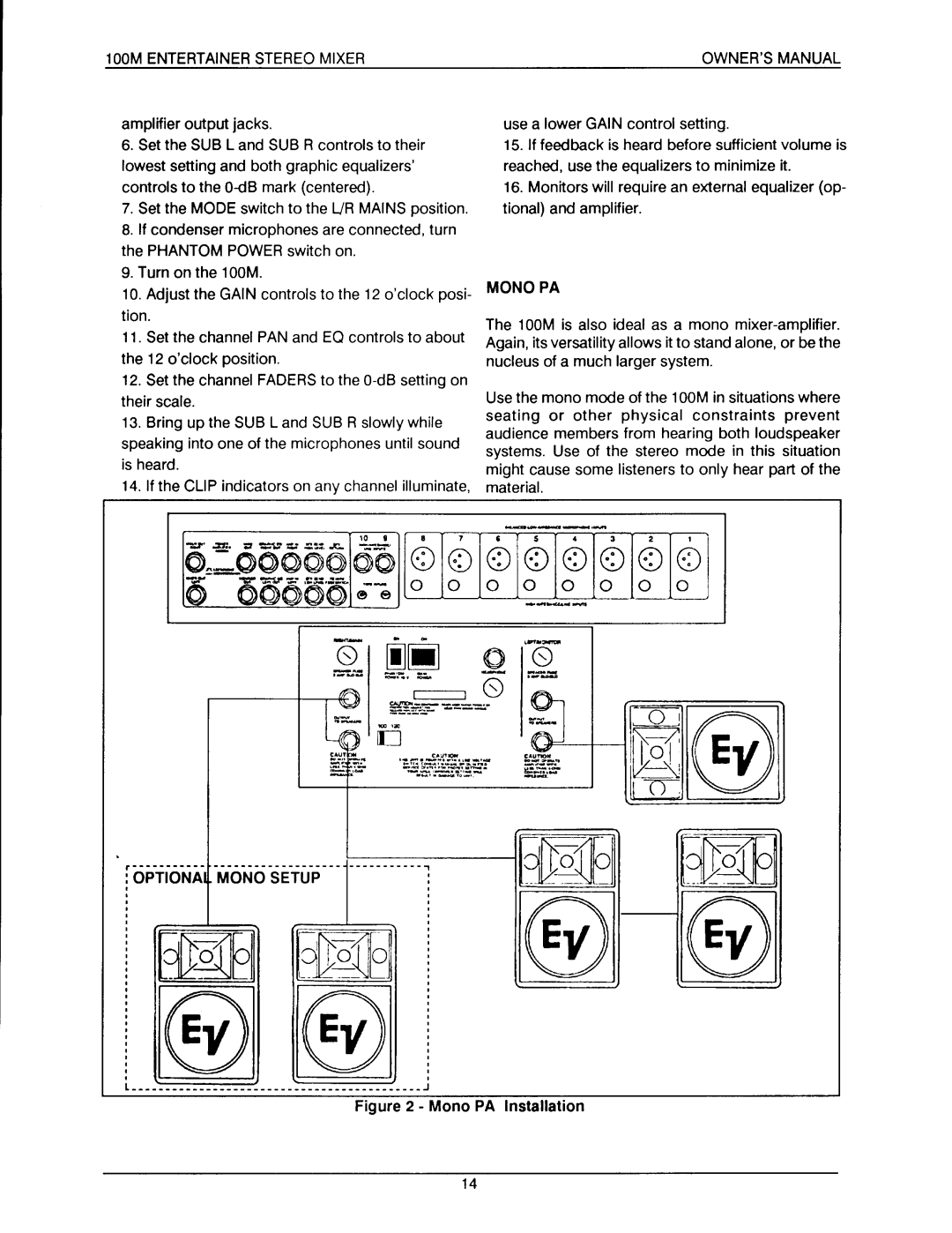 Electro-Voice 100M manual 