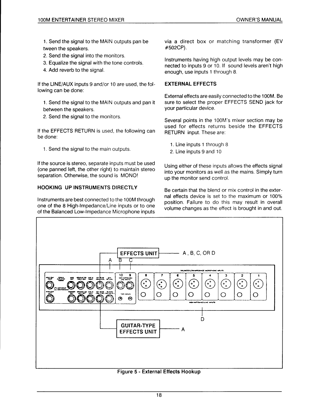 Electro-Voice 100M manual 