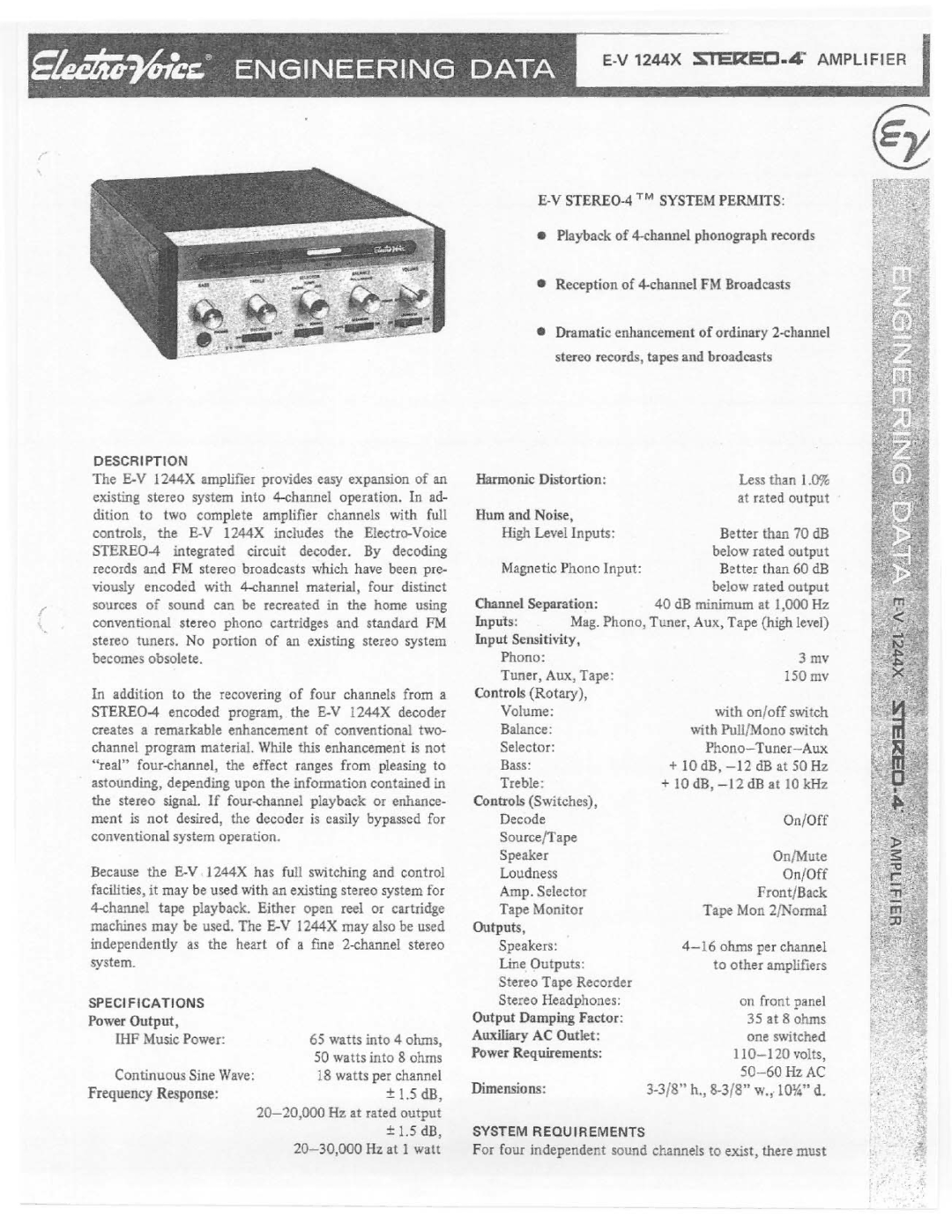 Electro-Voice 1244X manual 